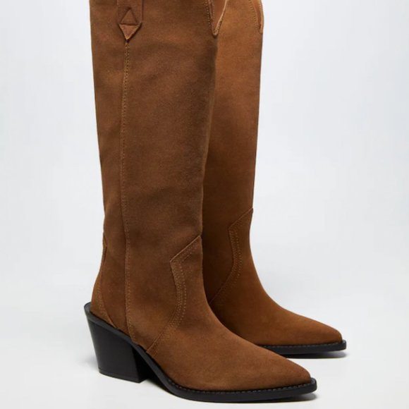 Suede Cowboy Boots - Picture 1 of 5